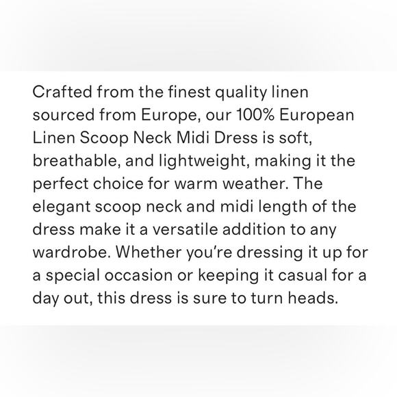 Quince Navy European Linen Midi Sun Dress Scoop Neck Capsule Wardrobe NWT Sz L - Picture 11 of 11